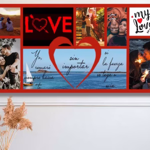 Placa personalizada mosaico amor